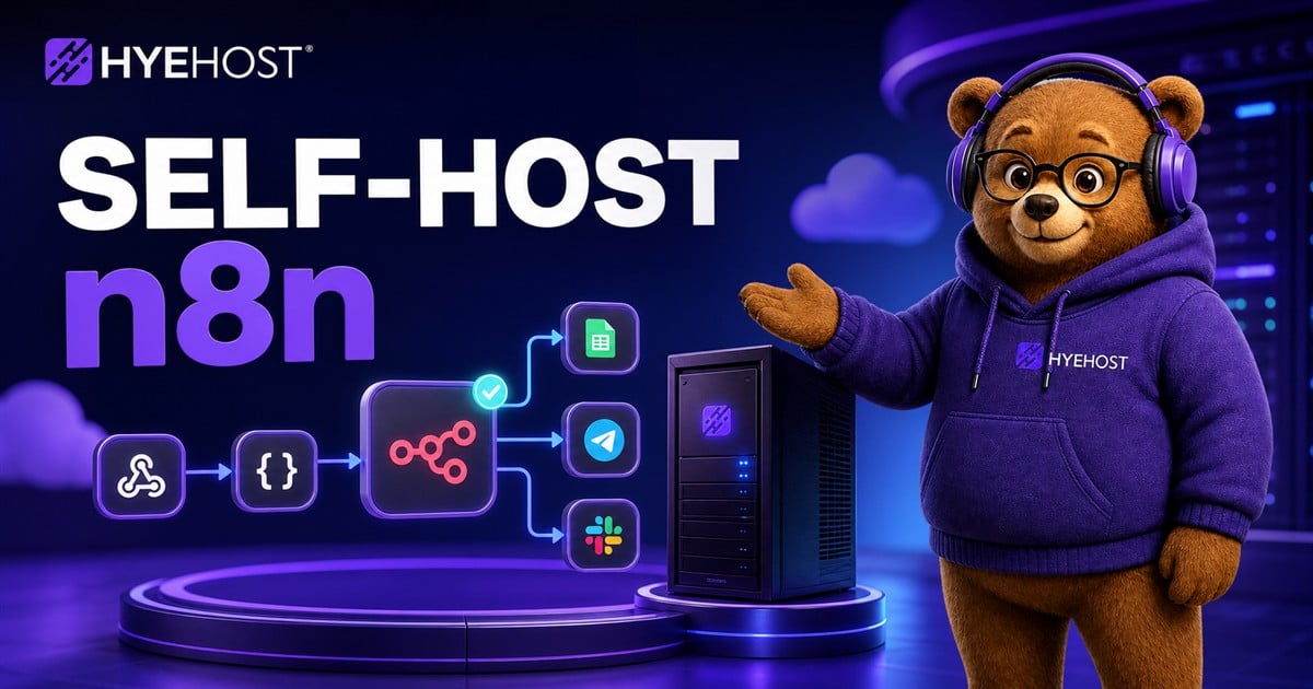 n8n automation workflows running on a HYEHOST VPS with Docker PostgreSQL Redis and HTTPS reverse proxy infrastructure